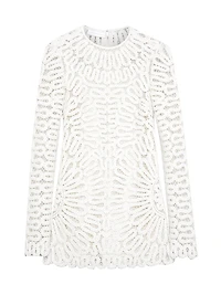 McCall Crocheted Long-Sleeve Minidress