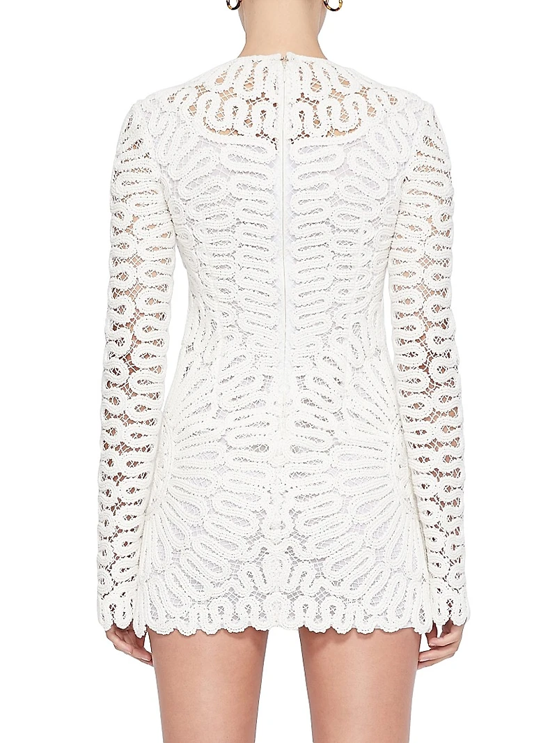 McCall Crocheted Long-Sleeve Minidress