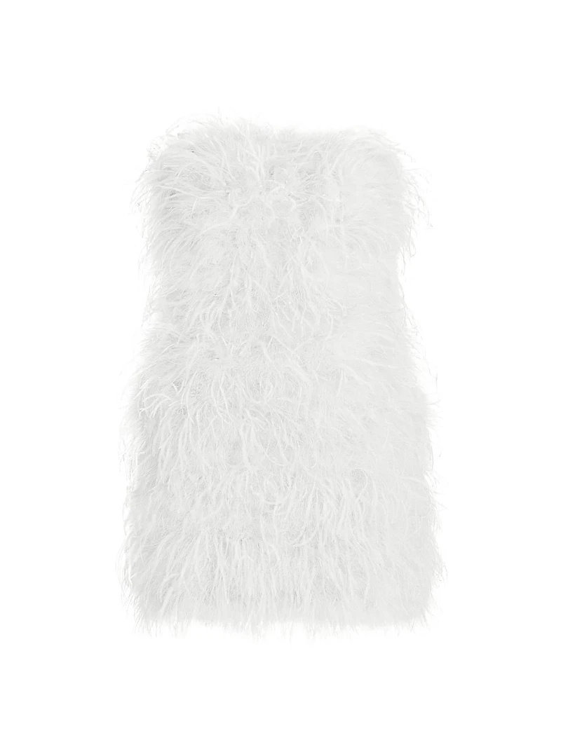 Triana Strapless Feather Minidress