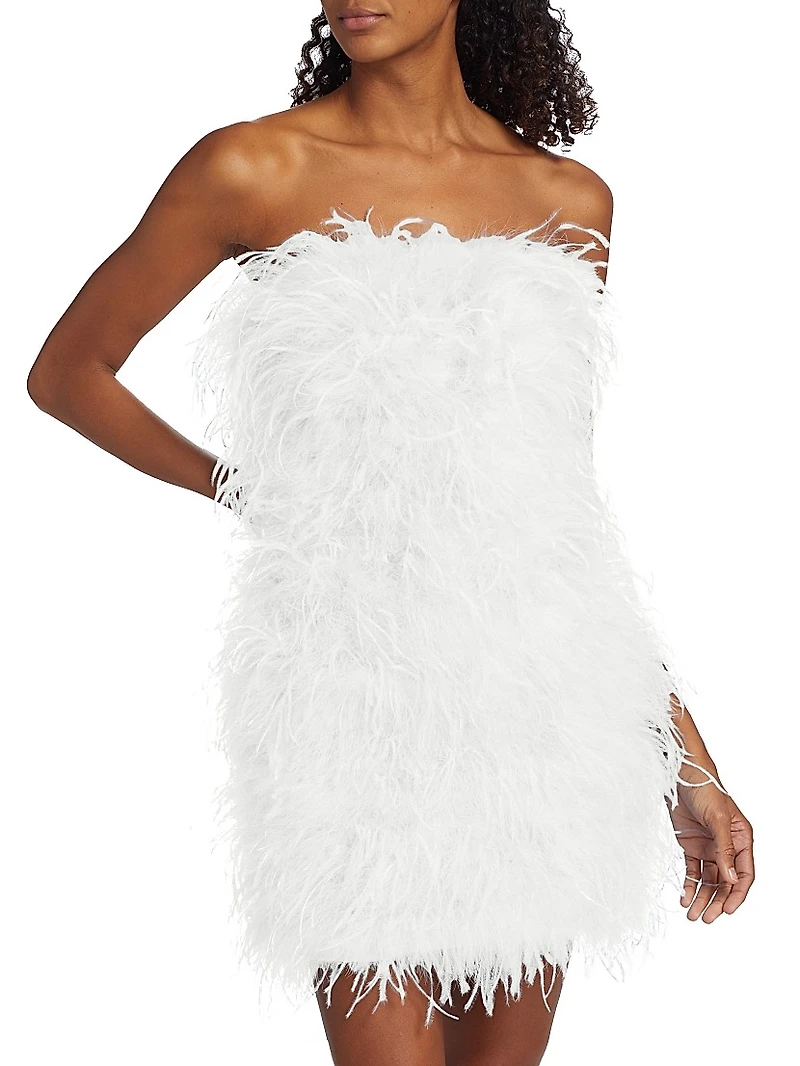 Triana Strapless Feather Minidress