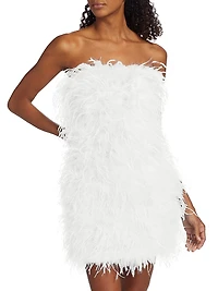 Triana Strapless Feather Minidress