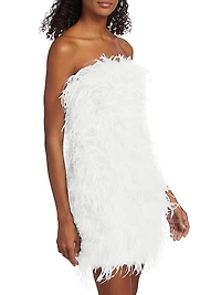 Triana Strapless Feather Minidress
