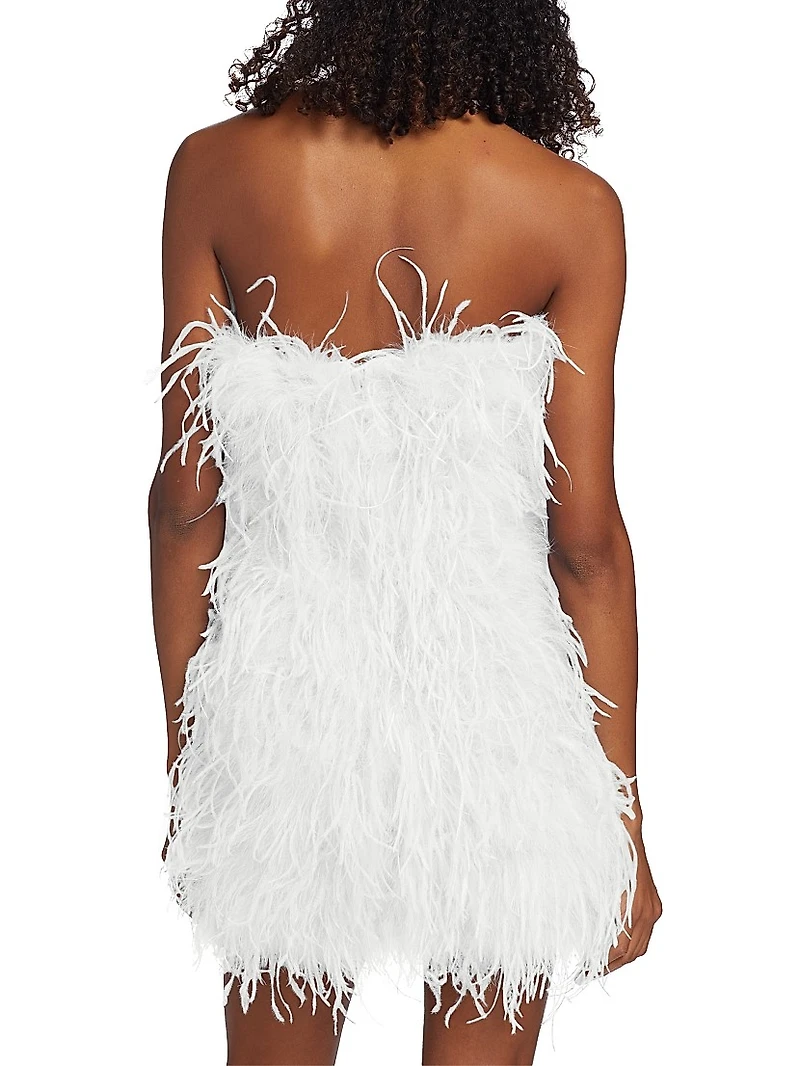 Triana Strapless Feather Minidress
