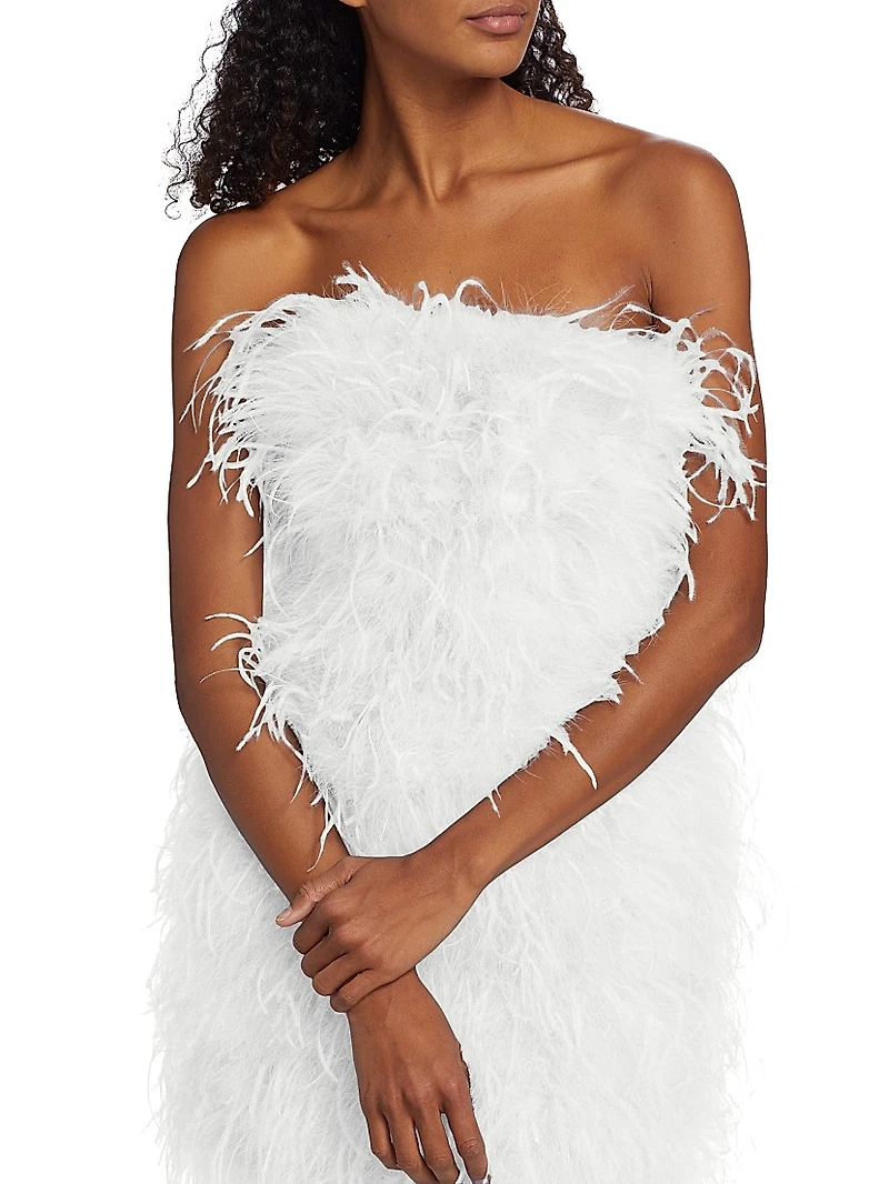 Triana Strapless Feather Minidress