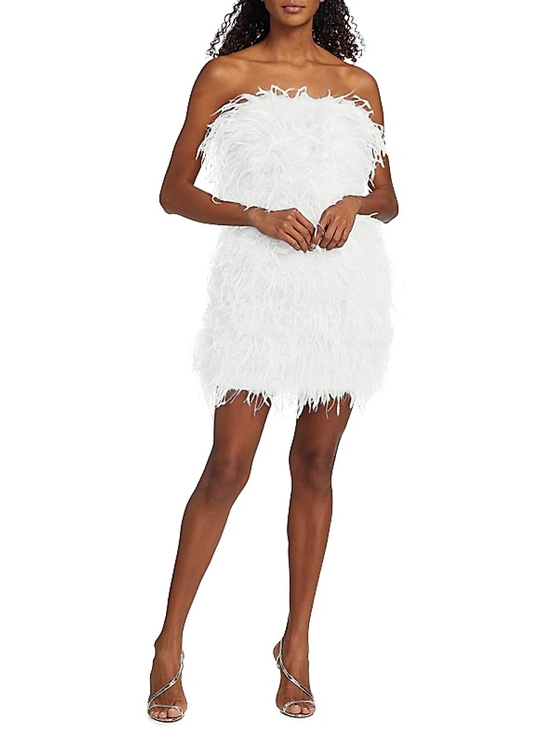 Triana Strapless Feather Minidress
