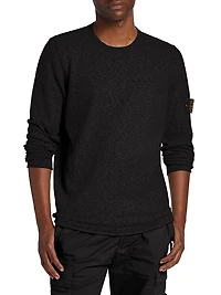 Stretch-Cotton Crewneck Sweater
