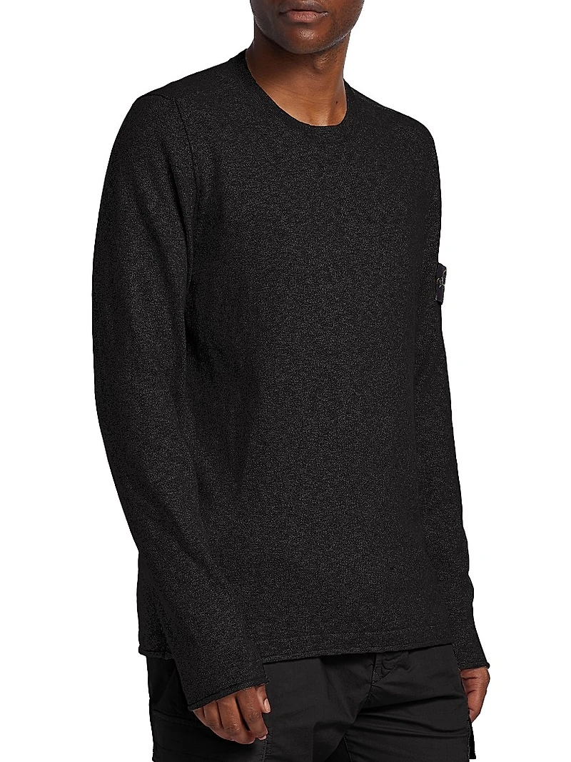 Stretch-Cotton Crewneck Sweater
