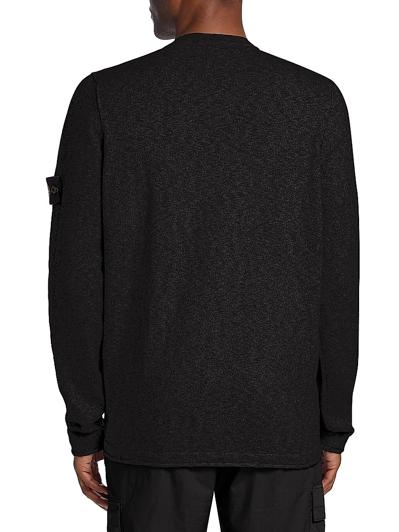 Stretch-Cotton Crewneck Sweater