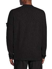 Stretch-Cotton Crewneck Sweater