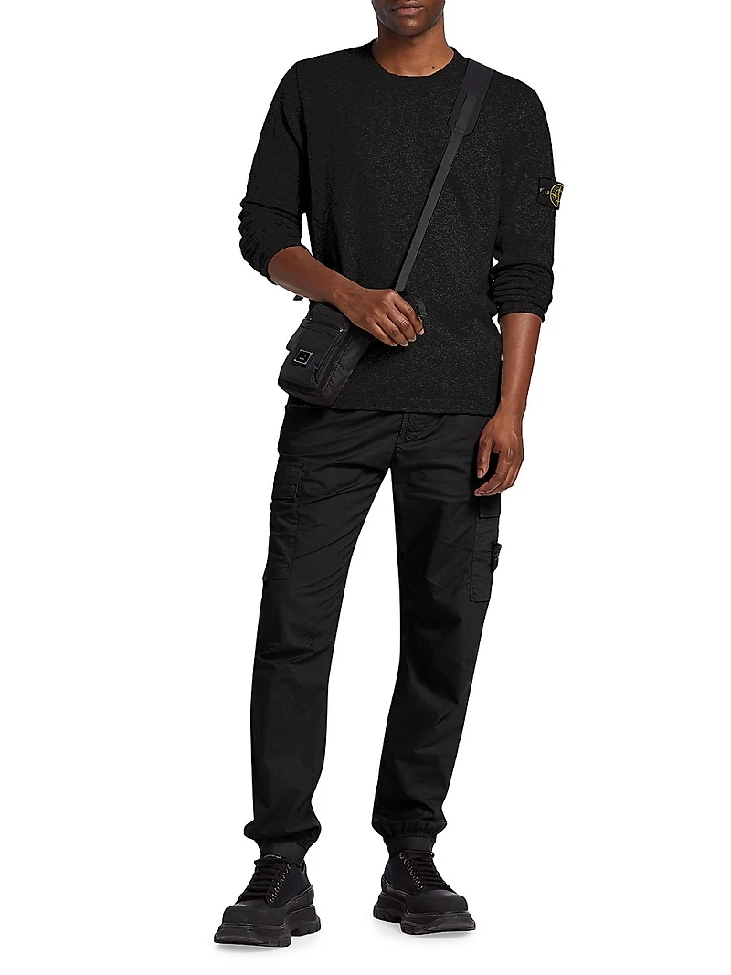 Stretch-Cotton Crewneck Sweater