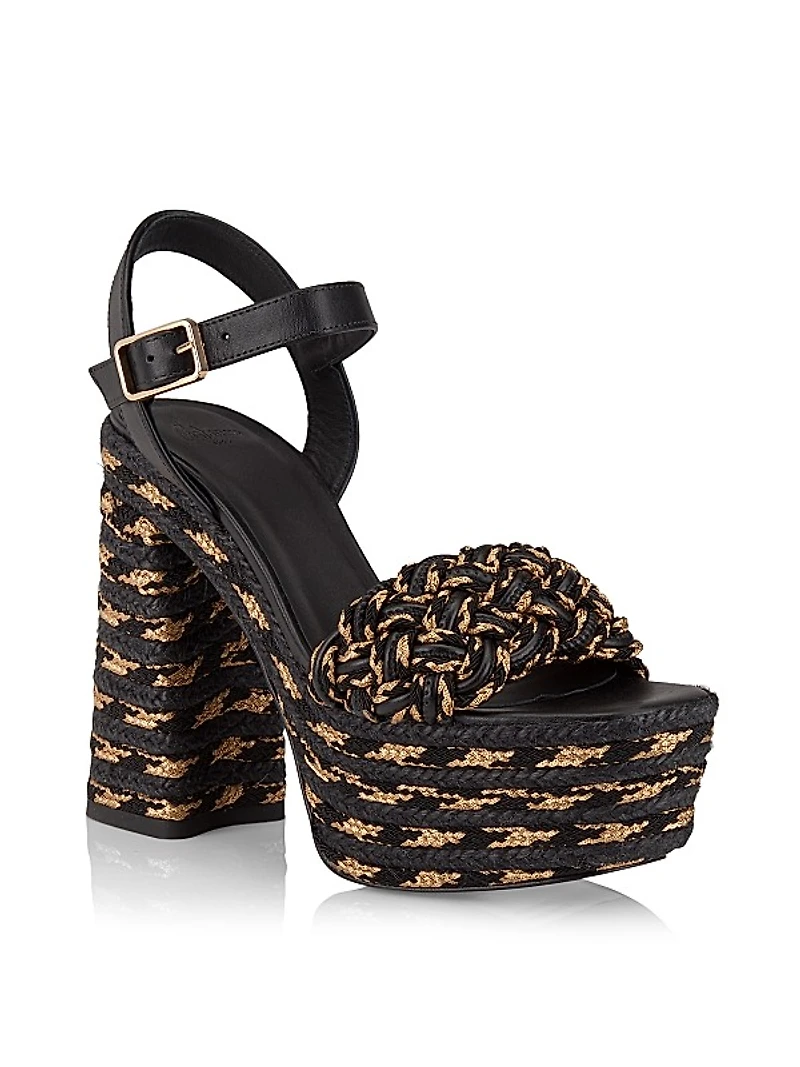Anne 80MM Raffia Platform Sandals