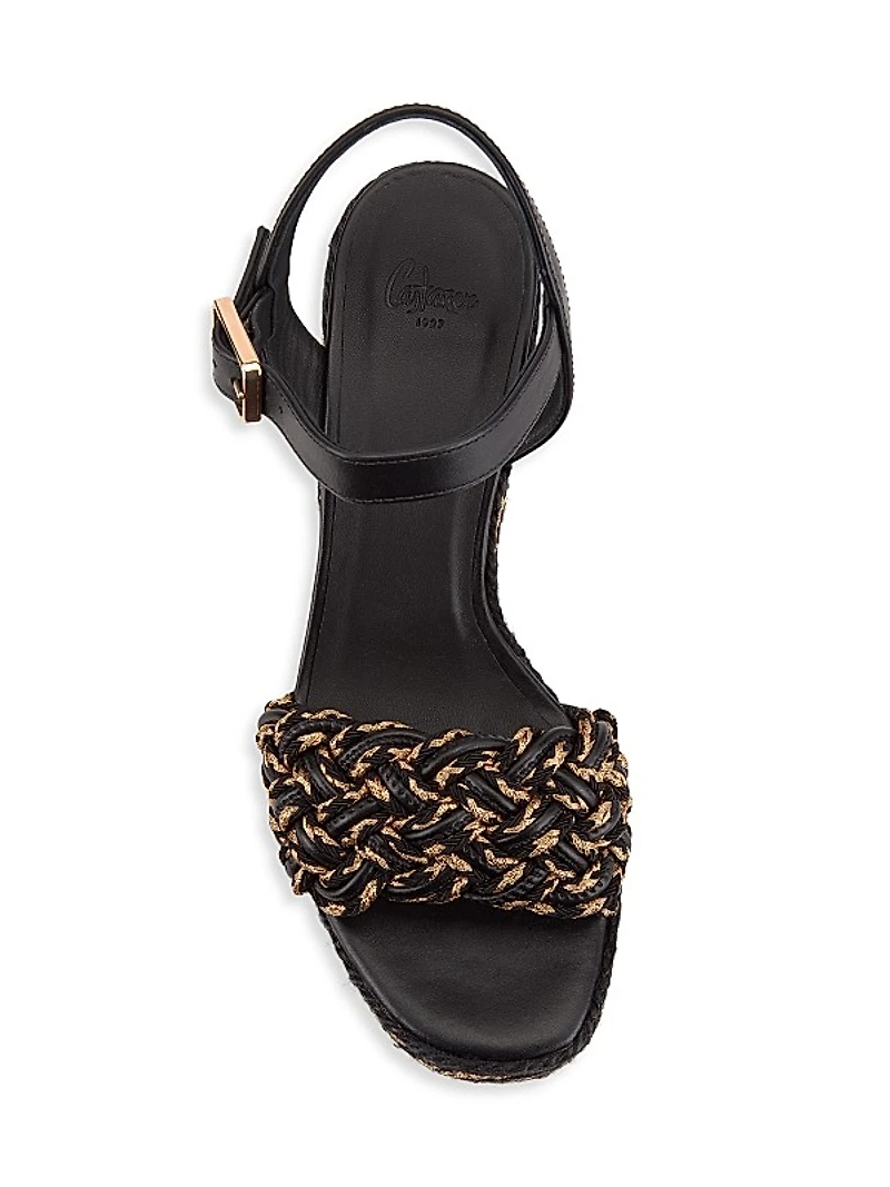 Anne 80MM Raffia Platform Sandals