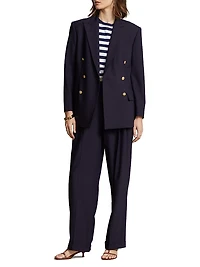 Double-Breasted Wool-Blend Blazer