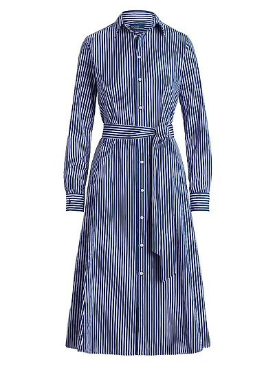 Striped Cotton Shirtdress