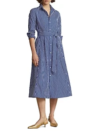 Striped Cotton Shirtdress