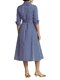 Striped Cotton Shirtdress