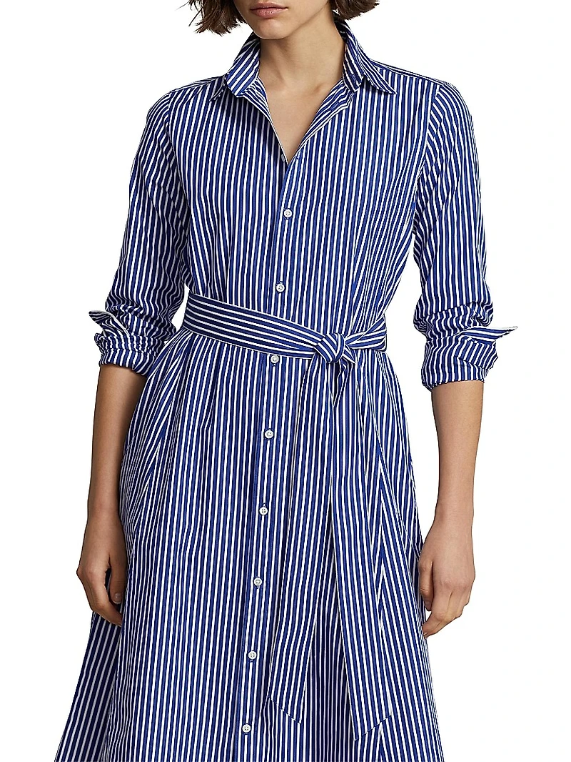 Striped Cotton Shirtdress
