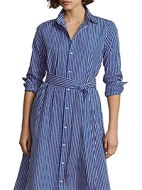 Striped Cotton Shirtdress