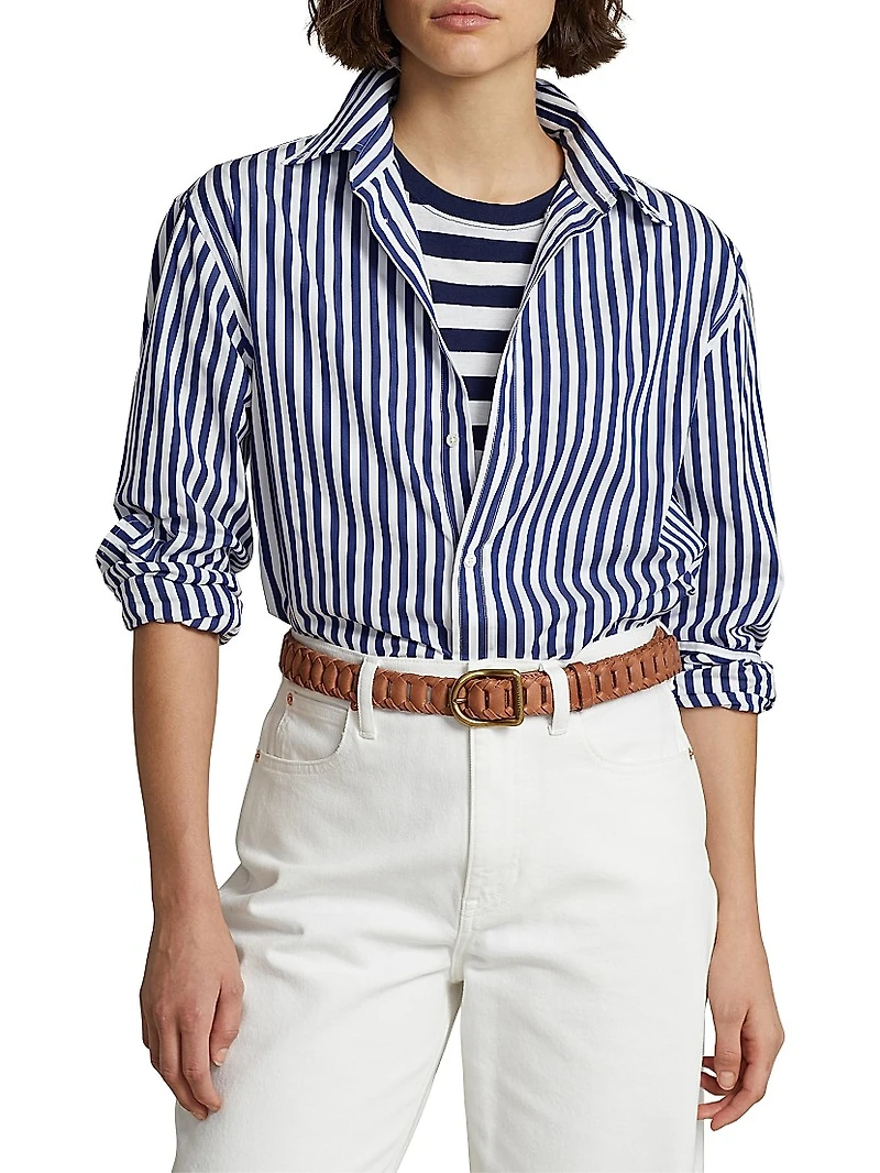 Striped Button-Up Shirt