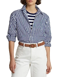 Striped Button-Up Shirt