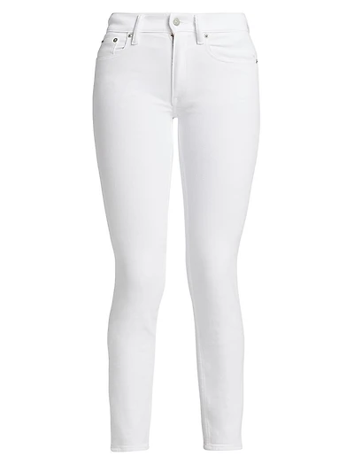 Cotton-Blend Mid-Rise Skinny Jeans