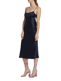 Breeze Silk Tie-Back Midi-Dress