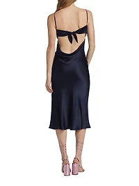 Breeze Silk Tie-Back Midi-Dress