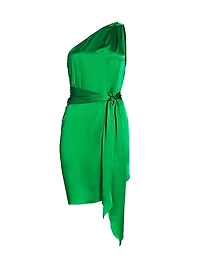 Delmar Silk One-Shoulder Dress