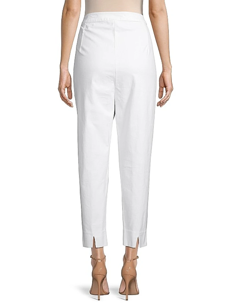 Lucy Stretch Cotton Straight Crop Pants