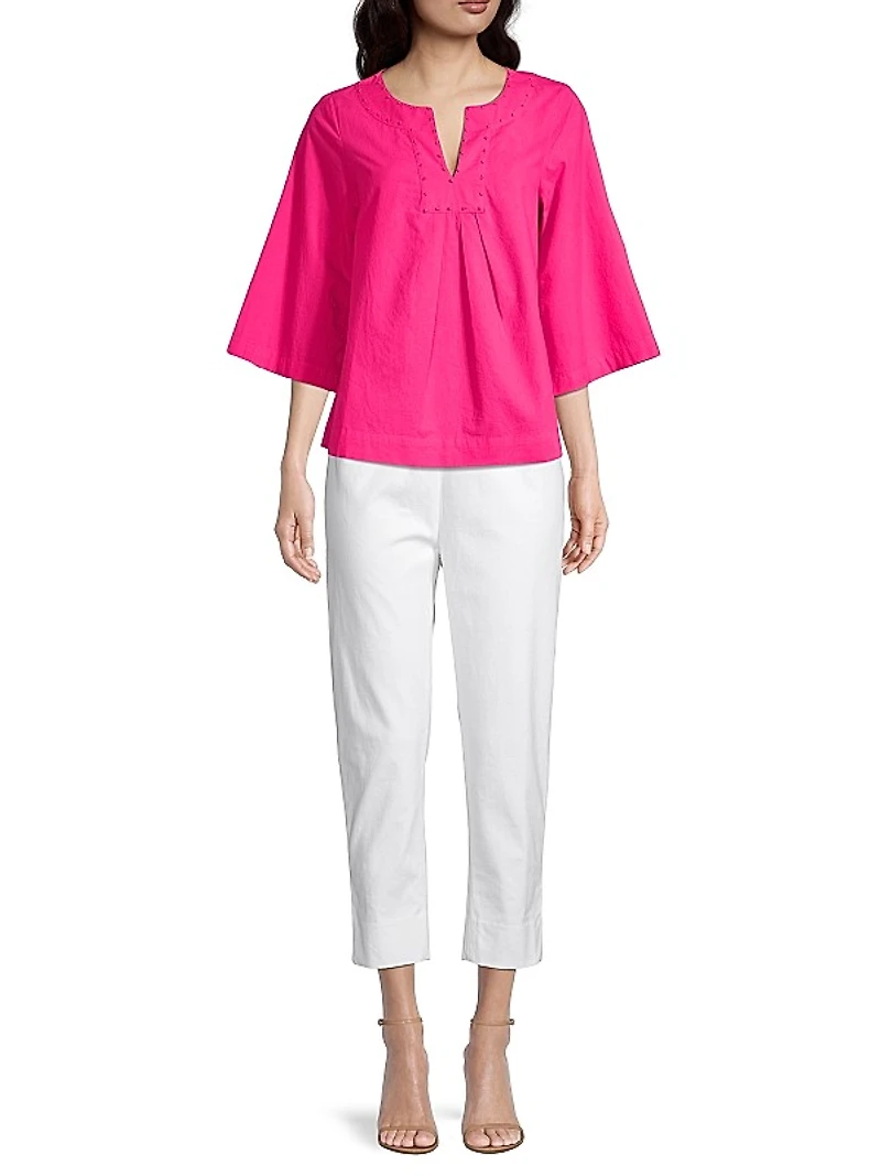 Lucy Stretch Cotton Straight Crop Pants