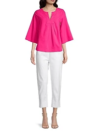 Lucy Stretch Cotton Straight Crop Pants