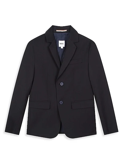 Little Boy's & Notch Lapel Wool-Blend Suit Jacket