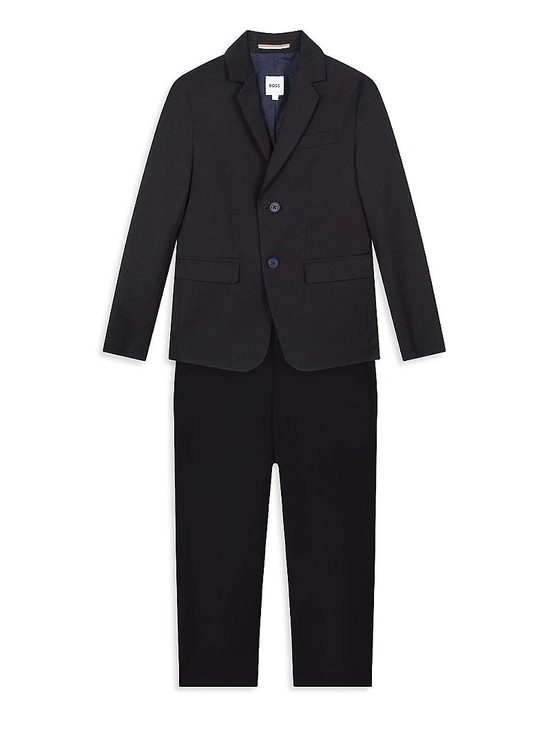 Little Boy's & Notch Lapel Wool-Blend Suit Jacket