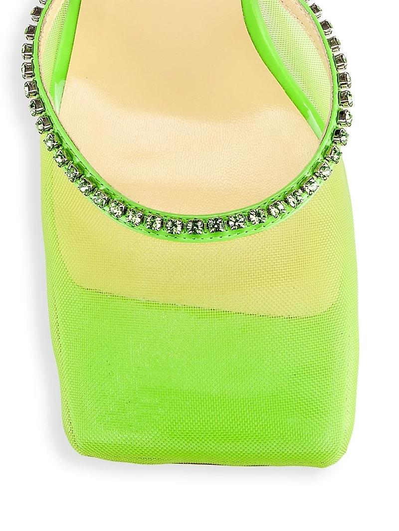 Stellar Crystal-Embellished Mesh Pumps