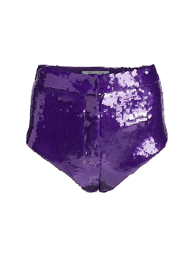 Sequin-Embroidered Hot Shorts