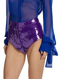 Sequin-Embroidered Hot Shorts