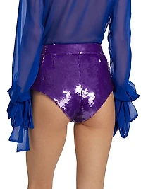 Sequin-Embroidered Hot Shorts