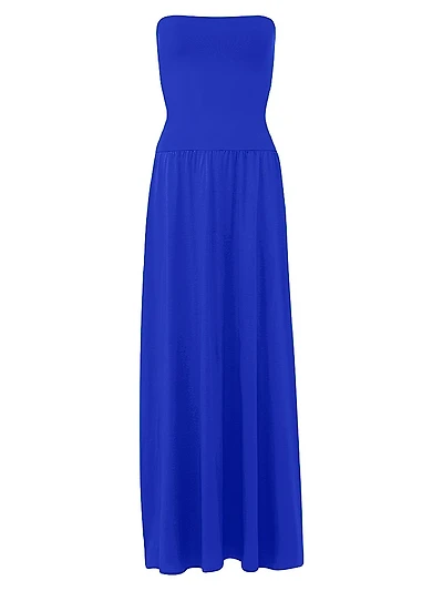 Ankara Cotton Strapless Maxi Dress