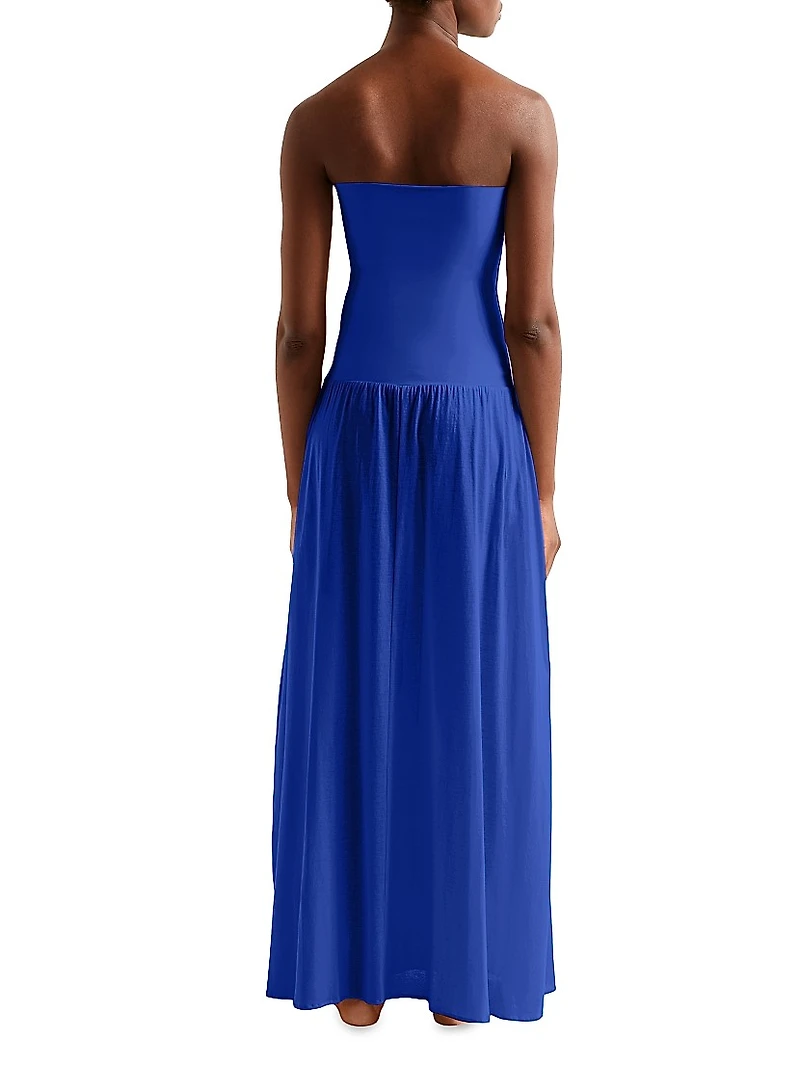 Ankara Cotton Strapless Maxi Dress