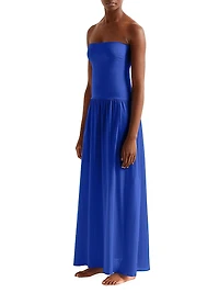 Ankara Cotton Strapless Maxi Dress