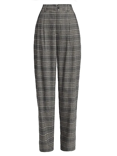 Carrie High-Rise Plaid Pants