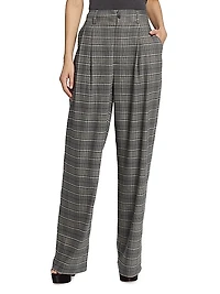 Carrie High-Rise Plaid Pants
