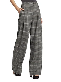 Carrie High-Rise Plaid Pants