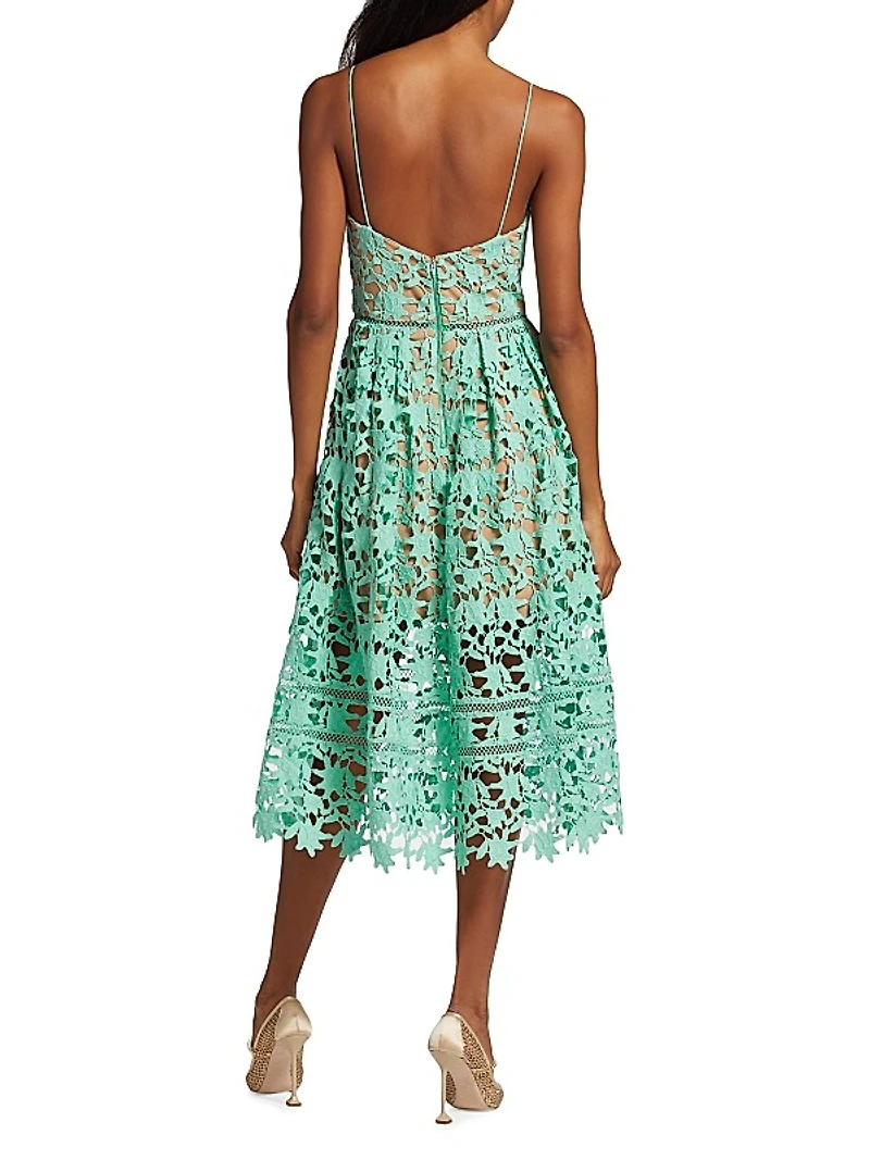 Azaelea Sleeveless Lace Midi-Dress