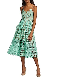 Azaelea Sleeveless Lace Midi-Dress