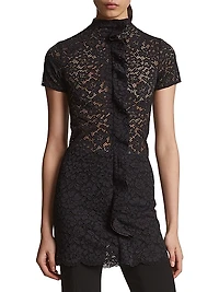 Sheer Floral-Lace top