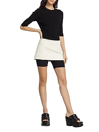 Bouclé-Knit Miniskort
