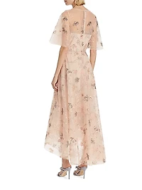 Sequin-Embellished High-Low Gown