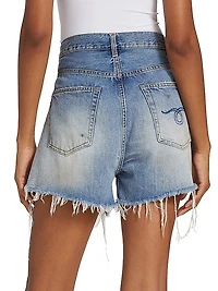 Crossover Denim Shorts