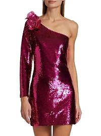 One-Shoulder Sequin Minidress